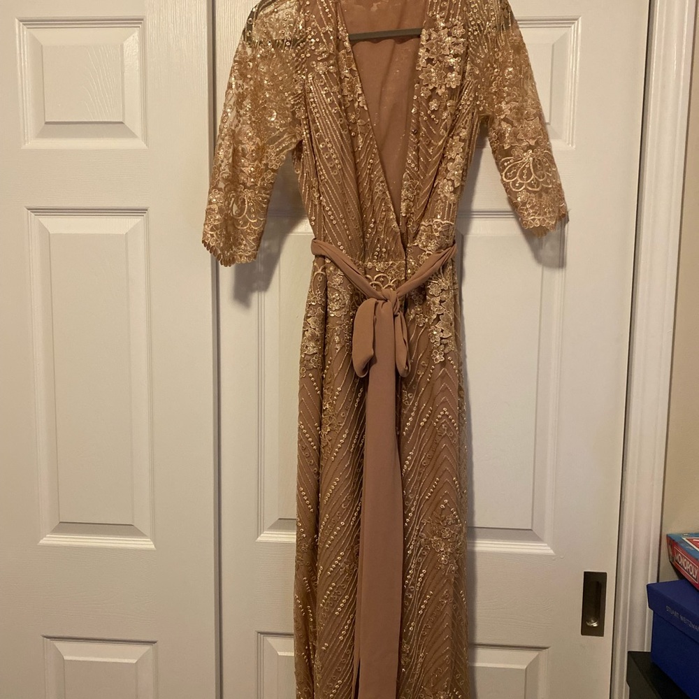 beautiful gold dress I bought from Europe only wear one time for a couple hours